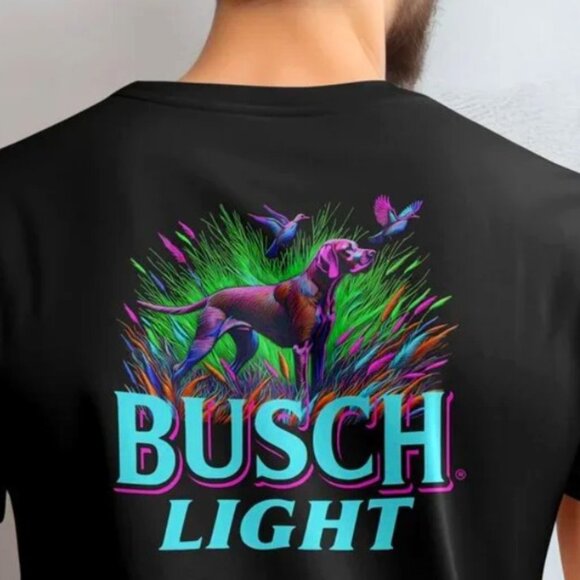 Busch Light English Pointer Bird Hunters T-shirt Black - Picture 1 of 3
